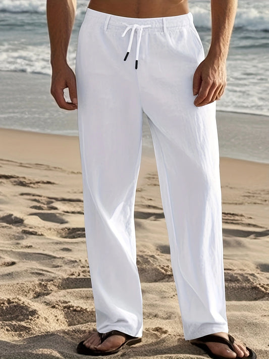 Pantalones blancos de lino